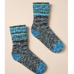 Anthropologie Cozy Stripe Hiker Socks
